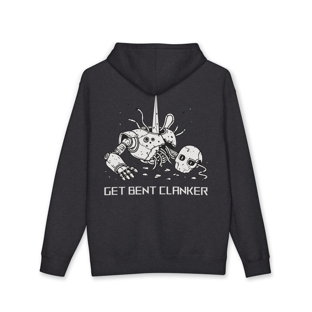 Hoodie — “Get Bent Clunker” Robo Skull Graphic Hoodie